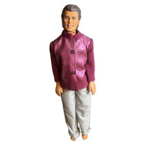 Vintage Mattel Ken Doll 1991 Indonesia Metallic Magenta Jacket Tan Pants
